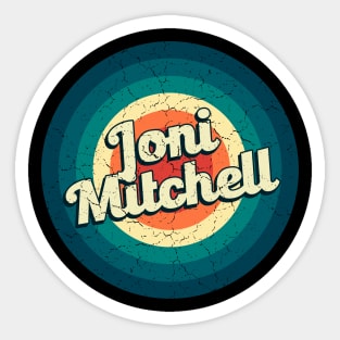 Graphic joni Name Retro Vintage Circle Sticker